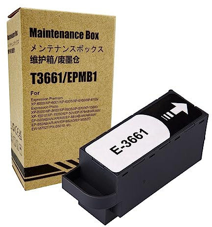 COCADEEX Tinten-Wartungsbox Ersatz für T3661 oder C13T366100, funktioniert mit XP-8500 XP-8505 XP-8600 XP‑8605 XP-15000 XP-6000 XP-6001 XP-6005 XP-6100 XP-6105 XP-970 Drucker