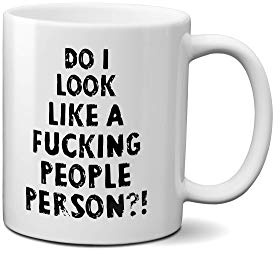 SMARTYPANTS Do I Look Like A F***ing People Person Mug - Funny Joke Social Cup Novelty Gift Idea Tea Coffee Novelty Heavy Duty Handle Dino Coated Dishwasher/Microwave Safe