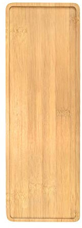 Soucoupe rectangulaire en Bambou, Petit Plateau de Pot de Fleurs en Bambou, Minimaliste pour Plantes succulentes, Taille L, 10.2x30.5cm, pour Rideau, Bureau, Boutique, décoration intérieure