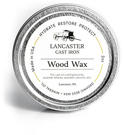 Wood Wax for Spoons, Cutting Boards, and Butcher Blocks - 2 oz Beeswax and Mineral Oil Conditioner and Wood Butter - Made in USA