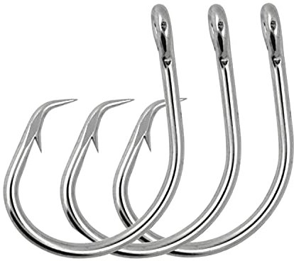 Salzwasser Big Game Circle Haken, extra starke große Haken, Größe 10/0–24/0, robuste Lebendköderhaken, Hai, Thunfisch und Schwertfisch (14# (5 Stück)