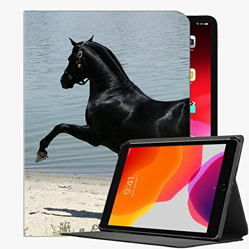 Caso diseñado para iPad Pro 9.7 Pulgadas, Caja de Arena de Arena de Playa de Caballo Cubierta de Concha Delgada para iPad Pro 9.7