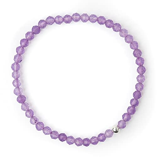 ECHTES 4mm NATURSTEIN FACETTIERT| SILBERPERLE 925 STERLING | KOSTENLOSE EBOOKS DEUTSCH | HANDGEFERTIGT | Schmuck für Damen | ALLE STEINE IN UNSEREN ARMBÄNDERN SIND NATÜRLICH (AMETHYSTE)