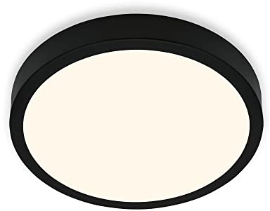BRILONER - LED Deckenlampe mit warmweißer Lichtfarbe, 24 Watt, 2900 Lumen, LED Lampe, Deckenleuchte, Wohnzimmerlampe, Schlafzimmerlampe, Küchenlampe, Deckenbeleuchtung, 38x5 cm, Schwarz