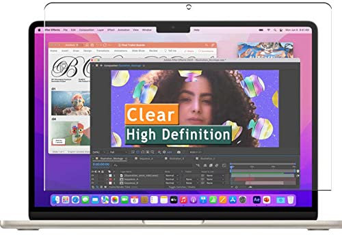 Vaxson 3 Stück Schutzfolie kompatibel mit Apple MacBook Air M2 13.6 Laptop Display folie folien Displayschutzfolie ( nicht Panzer Schutz Glas folie SchutzGlas nicht PanzerGlas )