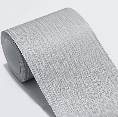Dostear Borde del papel pintado LíNea Gris Oscuro Auto Adhesivo del Papel Pintado del PVC Cenefa autoadhesiva para decoración de pared de cocina baño 8cm X 500cm