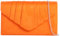 fi9® Clutch für Damen, einfarbig, Wildleder, plissiert, für Partys, Abschlussball, Abendveranstaltung, Handtasche, Geldbörse, medium (Orange)