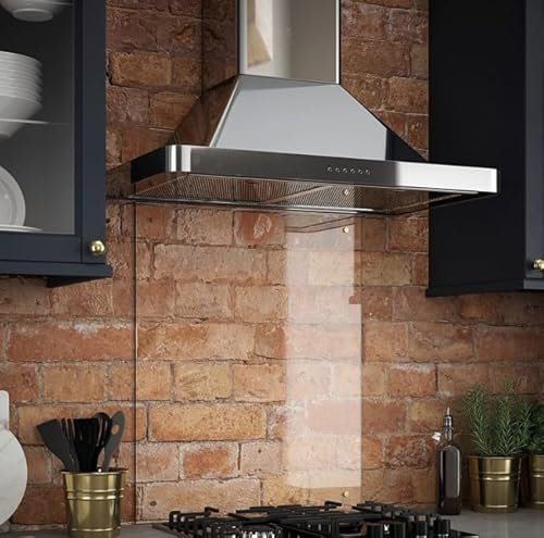 Clear Glass Splashback with Brushed Brass Caps - Kitchen Sink & Hob Back Panel - 600 x 700mm