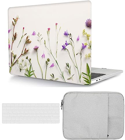 Custodia Rigida Compatibile con Macbook Air 11 pollici 2015 2014 2013 2012 2011 2010 A1370 A1465, Copertina Rigida in Plastica Protettiva e Tastiera Cover e Borsa, Flora