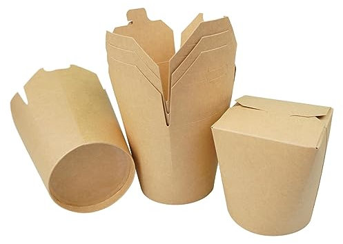 Envasado de Cartón para Alimentos 750ml-200uds Multiuso,Contenedores de Comida Para Llevar,Cajas de Cartón para Comida,Cartón de Sopa,Contenedores de Ensalada de Papel Kraft,Envases Take Away