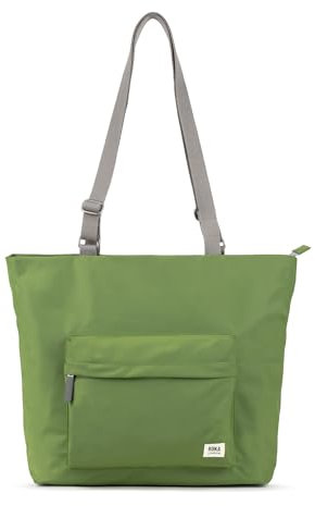 ROKA Trafalgar Medium Tote Bag with Zip for Women & Men - Nylon Tote Bag with Compartments & Adjustable Strap for Work & School - Avocado Green