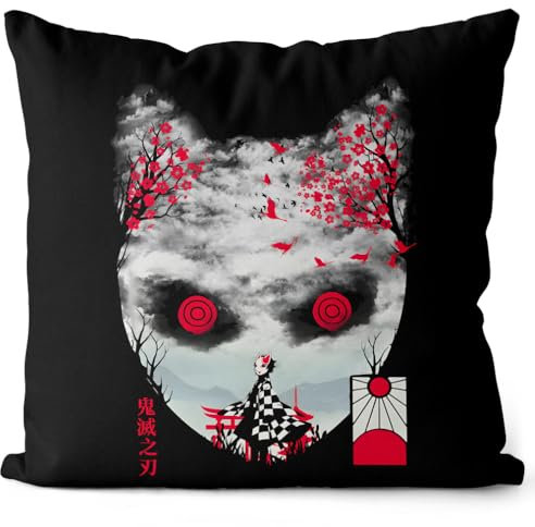 style3 Tanjiro Mask Kissen mit Füllung 40cm Baumwolle Demon Anime Japan Manga