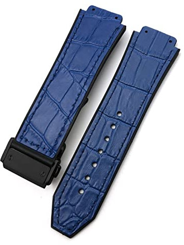 ORKDFJ Für Hublot Uhrenarmband, Rindsleder, Gummi, 25–19 mm, Kalbsleder, Sportarmbänder für Damen und Herren, 25-19mm, Achat