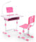 Oyajia Kinderschreibtisch Set mit Bücherständer & LED-Licht, höhenverstellbarer Kindertisch und Stuhl mit Tischplatte & Schublade, Kinder Schreibtisch für Jungs & Mädchen (Rosa), FA0021