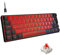 Snpurdiri Clavier Mécanique 60% Filaire Switch Rouge, Clavier Gaming Compact Noir et Rouge AZERTY, Clavier Gaming Mini avec 62 Touches LED Rétroéclairage Arc-en-Ciel pour Gamer, PC, Office