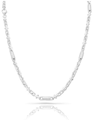 TAIPAN Montecarlo Kette 5mm breit Sterling Silber Kette Halskette für Männer - 55cm - 70cm Made in Italy (60)