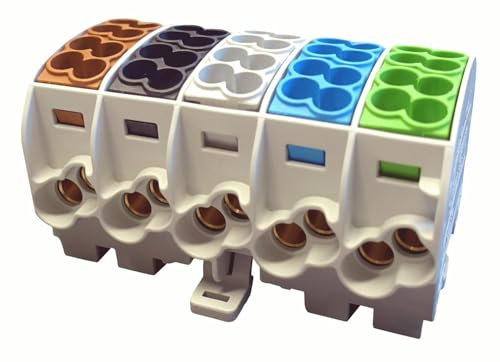 grenda-hammer® | VDE Hauptleitungsabzweigklemmen HLAK in 1- bis 5-poliger schmaler Ausführung mit nur 17,8mm Modulbreite je Pol (5-polig | braun/schwarz/grau/blau/grün)