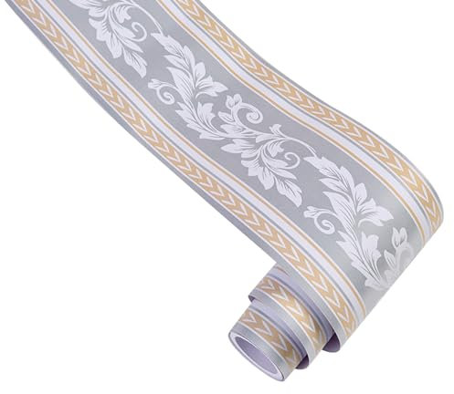 KMDZDZGS Self-Adhesive Wallpaper baseboards, PVC Wallpaper Borders, Waterproof Waistline Decorative Sticker, Baseboard Decorative Wallpaper for Kitchen Living Room Bathroom,12CM X 10M (O)