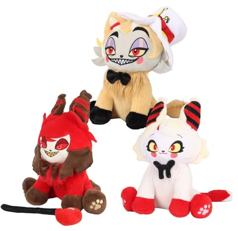 Ha-zbi-n Hotel Peluches, Ha-zbi-n Hotel Peluches Husk-Meow Muñecas, ala-STOR Juguete Angel Dust Peluche Muñeca, Luc-ifer Personaje Juguetes, Anime De-vil Peluche Gato Peluche
