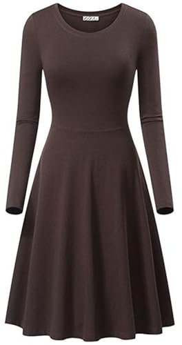 Womens Long Sleeve Dress Slim Tunics Dress Homecoming Dresses for Women Crewneck Formal Prom Party Evening Gowns Modest Plain Maxi Long Summer Fall Dress 2024 S