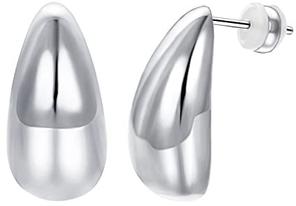 Airokiy Silber Ohrringe Tropfenform Chunky Drops 18K Vergoldete Hypoallergene Wasserfest Dupe Ohrringe für Damen