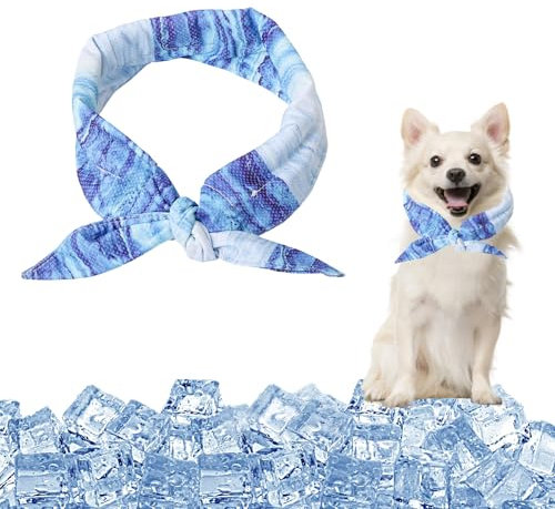 Kühlhalsband für Hunde, Hunde Halstücher Kühlend, Kühlendes Hundehalsband, Atmungsaktiv Wärmeableitung Halstuch Hund, Kühlendes Halstuch für Sommer