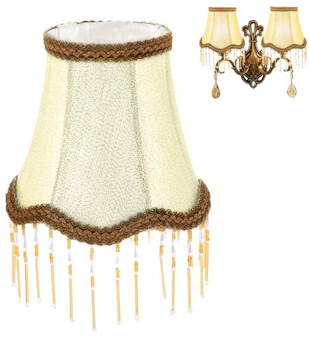bechoanigel Lampenschirm Vintage, Stoff Lampenschirm E14 mit Fransen, Retro Deckenlampe Lampenschirme, Hängende Fransen Lampenschir, für Hängelampe, Wandlampe, für Dekorative Innenräume
