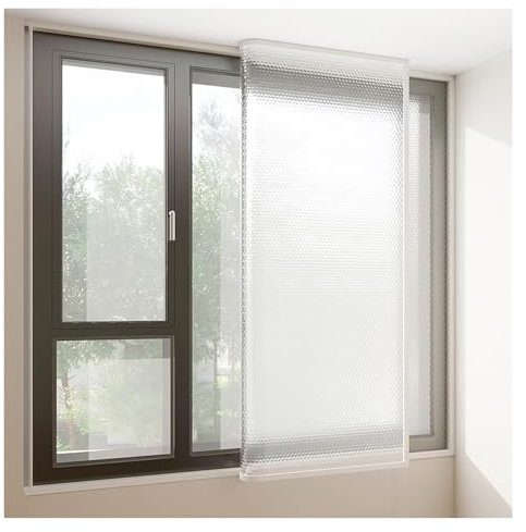 Película aislante for ventanas con cinta adhesiva, kit de aislamiento impermeable y espesado for ventanas, cortinas aislantes reutilizables for ventanas que mantienen el calor en invierno.(180cm x 190