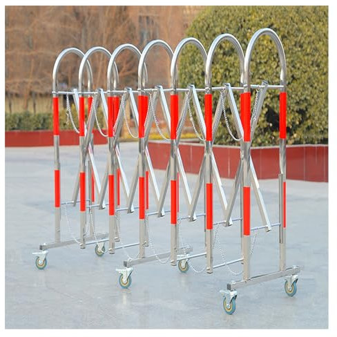 Barrière de circulation extensible/barrière de sécurité portable mobile pour stationnement/clôture d'allée avec roues/garage, école, centres commerciaux, garde-fou rétractable (couleur : arg