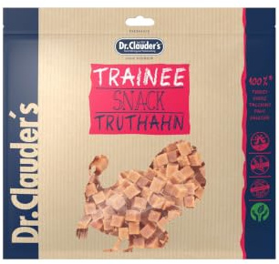 Trainee Snack Truthahn | Leckerli für Hunde & Katzen | 500 g | Mit FOS | Dr. Clauder's | Ergänzungsfuttermittel für Hunde & Katzen | 95 % Truthahnfleisch | Schonend dampfgetrocknet