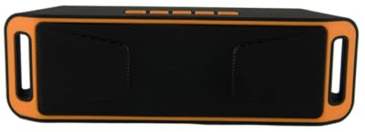 Vaguelly Mini Enceinte Portable Orange Haut Parleur Stéréo Mini Subwoofer avec Microphone Intégré Lecteur USB pour Téléphone et Ordinateur Facile à Connecter Transporter