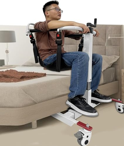 Errzom Sollevatore per Pazienti, Sollevatore Portatile per Disabili per Auto, Sedile da Trasferimento per Bagno, Sollevatore per Sedia a Rotelle, Altezza/Larghezza Regolabili