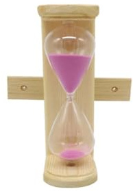 FUANA Sablier en bois pour sauna, sablier de 15 minutes, pour hammam et bain, rose, pour compact 21,5 x 8 x 10,5 cm