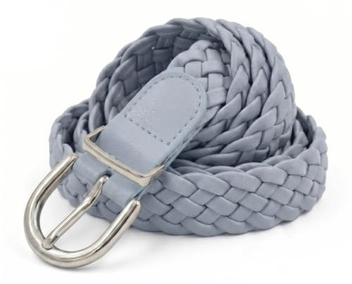 styleBREAKER Damen Flechtgürtel Schmal PU Kunstleder | 2,8 cm Breite, 110 cm Gesamtlänge (ohne Schließe). Stufenlos verstellbar durch Material-Struktur. Silberne Dornschließe.