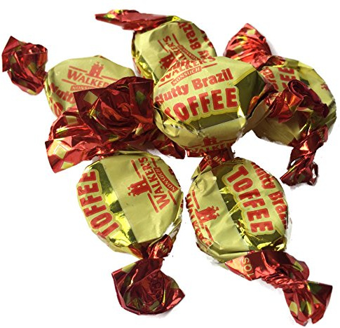 Walkers Nutty Brazil Toffees Wrapped Retro Sweet Shop Traditional Old Fashioned Candy (400g)