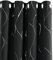 Deconovo Blackout Curtains, Eyelet Curtains, Thermal Insulated Silver Wave Line Foil Printed for Living room, 66 x 90 Inch(Width x Length), Black, 2 panels