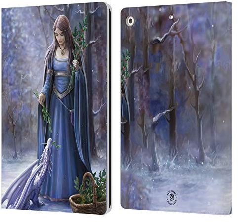 Head Case Designs Officially Licensed Anne Stokes Solstice Gathering Yule Leather Wallet Case Compatible With Apple iPad 10.2 2019/2020/2021