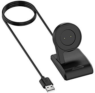 RuenTech Stazione di ricarica compatibile per Amazfit T-Rex/GTR/GTS smartwatch, caricatore di ricarica, supporto di ricarica, cavo di ricarica, accessori Cradle Line nero, 1