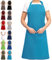 EllaTex Damen/Herren/UNISEX Schürze Kochschürze Kellnerschürze Bistroschürze Küchenschürze Grillschürze Latzschürze 100% Baumwolle, Farbe: Aquamarin