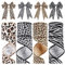 Waydress 4 Rollen 5,1 cm 20 Meter Leopardenmuster Band Dschungeltier Zebra Gepard Safari Band Polyester Drahtrand Ornamente dekorative Verpackung für Zuhause DIY Handwerk Kranz Schleife Geschenkpapier