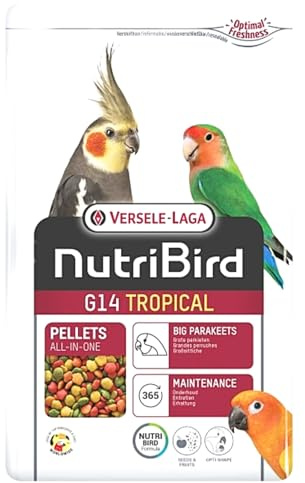 Versele-Laga NutriBird G14 Tropical | 1 kg | Erhaltungsfutter für Großsittiche | Zur Unterstützung von Wohlbefinden & Verdauung | Extrudierte Pellets | Empfohlen von Tierärzten