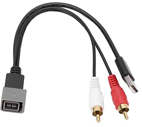 Qiilu Câble USB vers RCA, 23cm / 9.06in 8Pin Car Audio USB RCA Adapter Cable Remplacement pour Nissan Cube Juke Versa