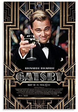 NA Wanddeko Poster The Great Gatsby Movie Leonardo Dicaprio Poster, modernes Familienschlafzimmer 60X90cm Kein Rahmen