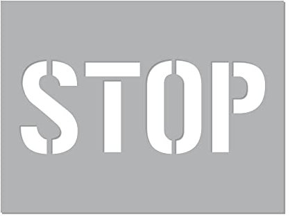 Pochoir STOP (W0230). Pochoir de Marquage au Sol STOP. Pochoir Lettrage Stop. Taille au Choix. PVC. - 600 x 400 mm -