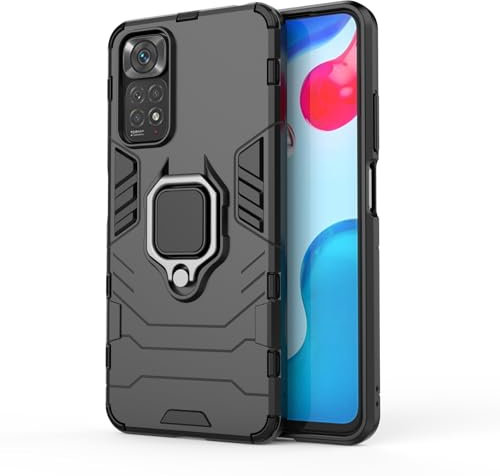 Funda para móvil Xiaomi Redmi Note 11/Redmi Note 11s Carcasa Magnética con Anillo Imán Antigolpes Resistente Rígida Dura [Tecnología Absorción Golpes] (Xiaomi Redmi Note 11/Note 11s, Negro)