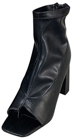 NOAGENJT Stivali Giardini Inverno Tacco spesso Sandalo posteriore Pesce alla moda con cerniera Stivali alti da donna Stivali da donna con cerniera a bocca Anfibi in Saldo
