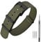 ANNEFIT Nylon Uhrenarmbänder 22mm mit Edelstahl Metall Schwarz Schließe, Sport Atmungsaktive Ersatzarmband (Grün)