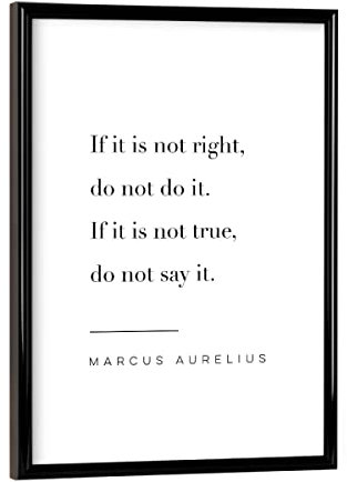 artboxONE Poster mit schwarzem Rahmen 18x13 cm Typografie Marcus Aurelius Zitat - Bild Marcus Aurelius