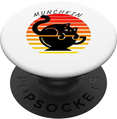 Munchkin, chat, tasse à thé, chaton, mignon PopSockets PopGrip Interchangeable