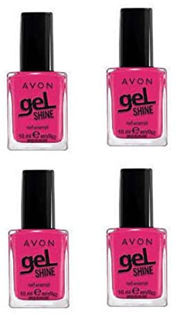Pack of 4 Gel Shine Nail Enamel Pink Obsession 4 x 10ml by Avon.